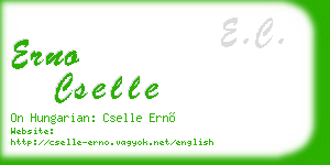 erno cselle business card